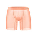 Seamless men's nylon boxer shorts in orange, pink, and red colours for exercise