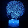 3D acrylic USB table lamp with colourful crack-effect base and touch controls