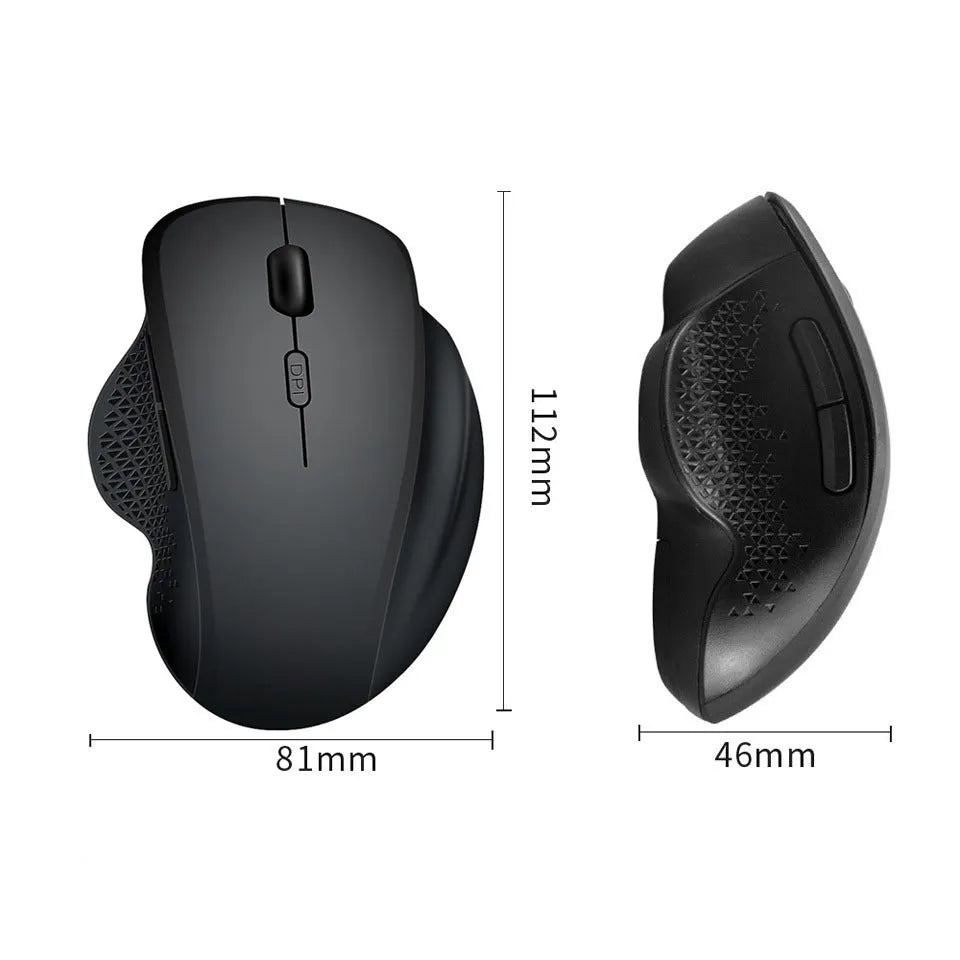 Self-charging wireless mouse for laptop computers in black or grey colour with USB charging cable