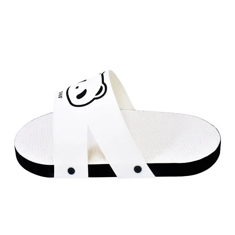 White corrugated paper cat scratch board in slipper-style design for furniture protection