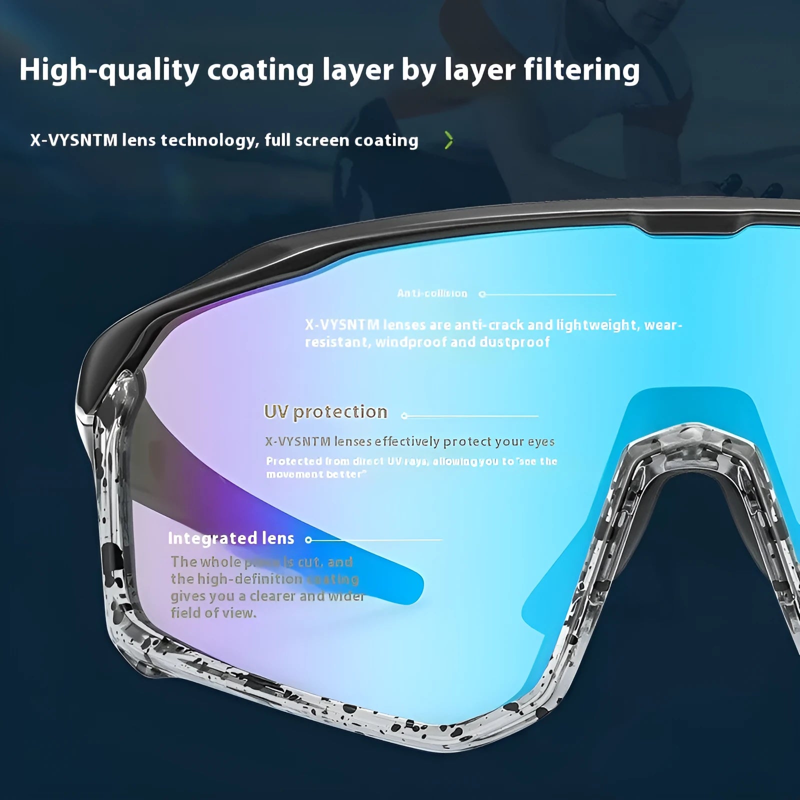 Colourful full-frame mountaineering goggles for climbing and hiking with UV protection.