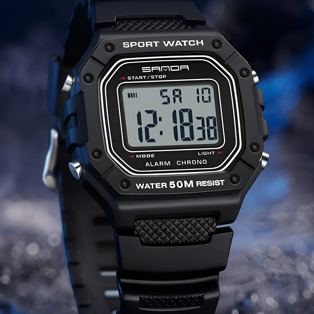 Youth waterproof electronic watch for swimming with alarm clock in multiple colour options
