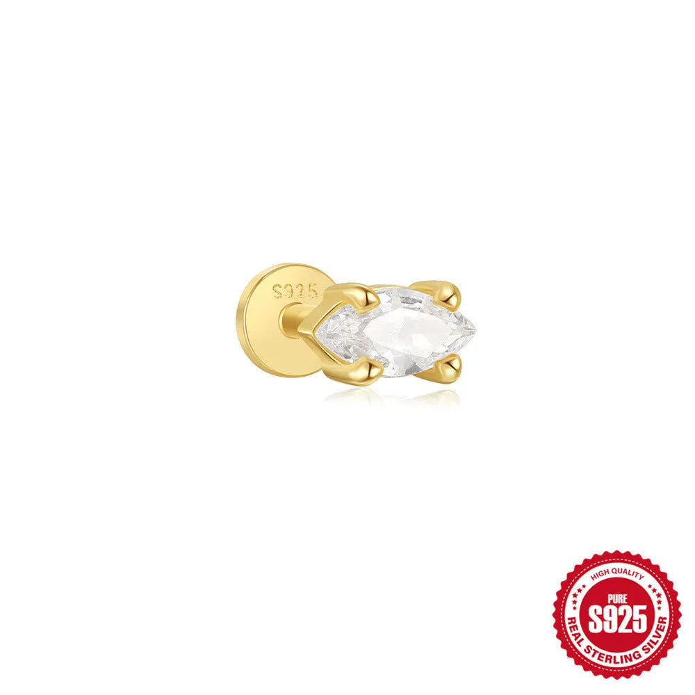 S925 sterling silver tassel ear studs with gold electroplating in six colour variations