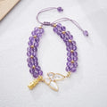 Women's handmade aquamarine butterfly woven bracelet in retro style with 6mm width