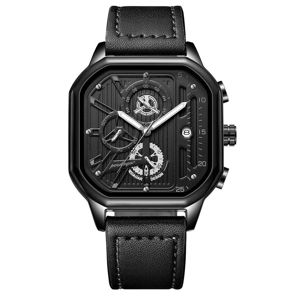 Men's belt-style quartz sports watch with 8mm case in multiple colour options