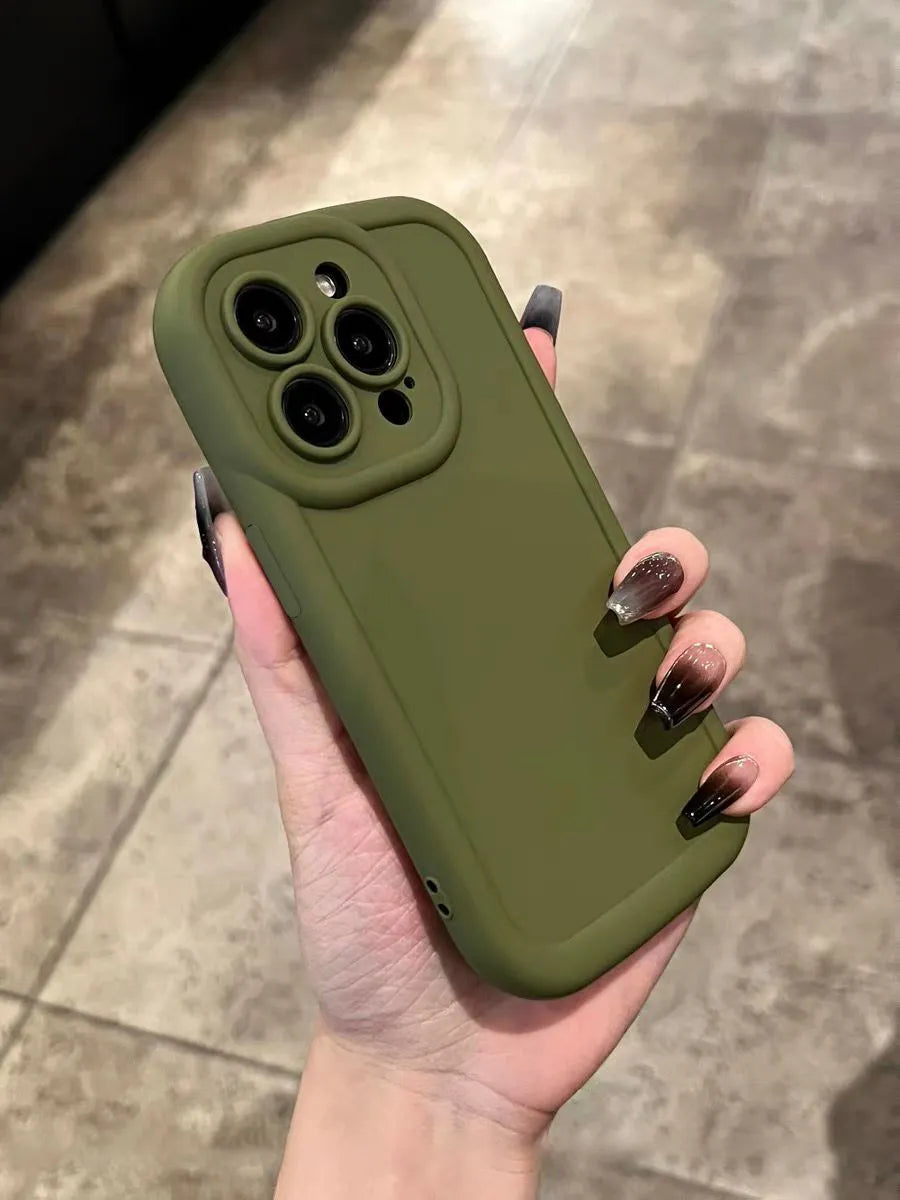 TPU anti drop phone case for iPhone with frosted finish available in multiple colours including cream and dark brown