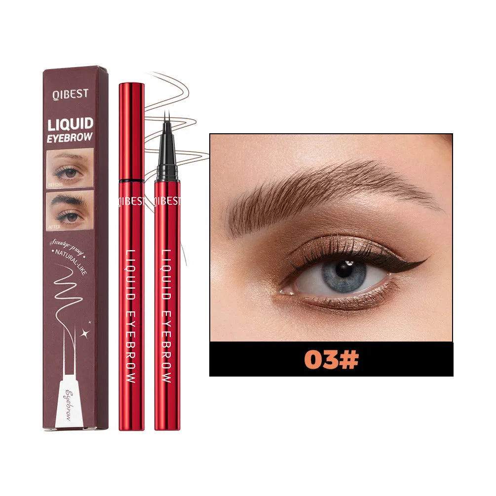 Waterproof oil resistant brown eyebrow pencil with standard spec, smudge-proof formula for universal skin types