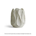 Irregular ceramic vase in magnesium clay finish, high and low style versions for flower arrangements
