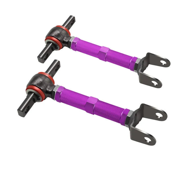 Blue and red aluminium alloy rear pull rod kit for Honda Civic EP3 on a white background.