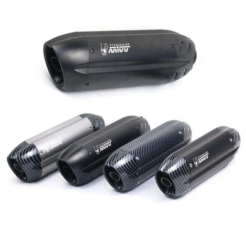 51mm stainless steel motorcycle exhaust modification piece with muffler, 370mm length