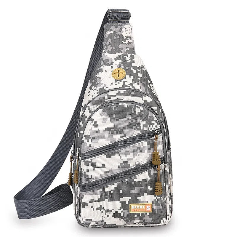 Canvas crossbody bag for men, lightweight waterproof with stitching detail, available in multiple colours