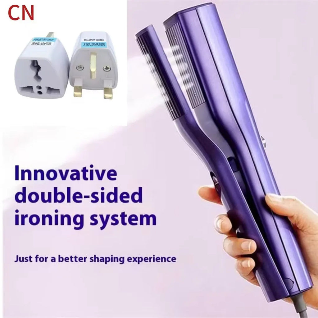 Handheld garment steamer portable pressing machine with plastic clip.
