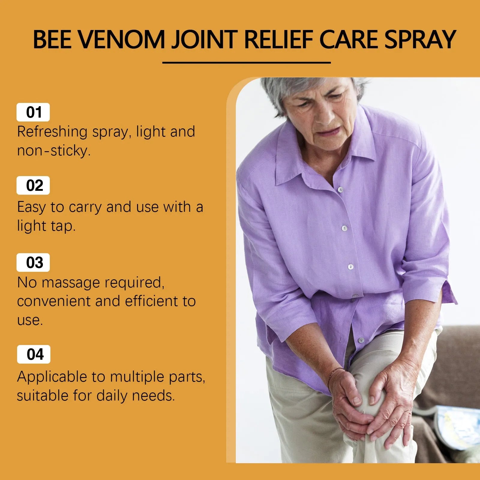 20ml body care spray bottle with menthol, bee venom and arnica ingredients