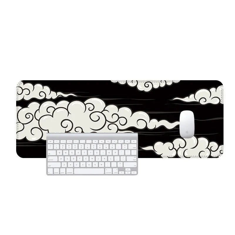 Large customisable rubber desk mat with non-slip base and Japanese-style simple design.