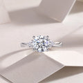 Starry Sky Romance wedding ring set with 2-carat moissanite on platinum-plated S925 silver band, gift box and GRA certificate