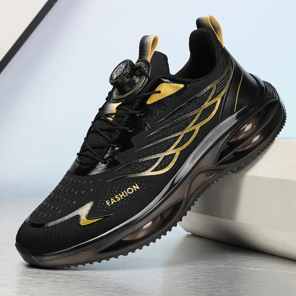 Casual running shoes with breathable mesh upper and rubber sole in three colour options