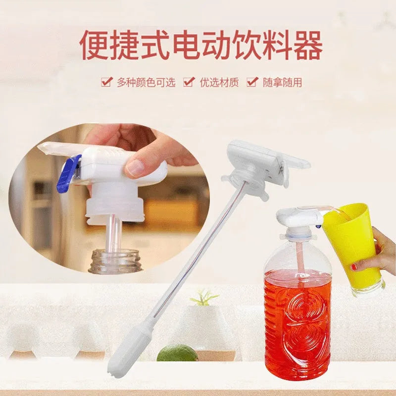 Manual electric pumping water device with PP silicone straw and blue press handle.