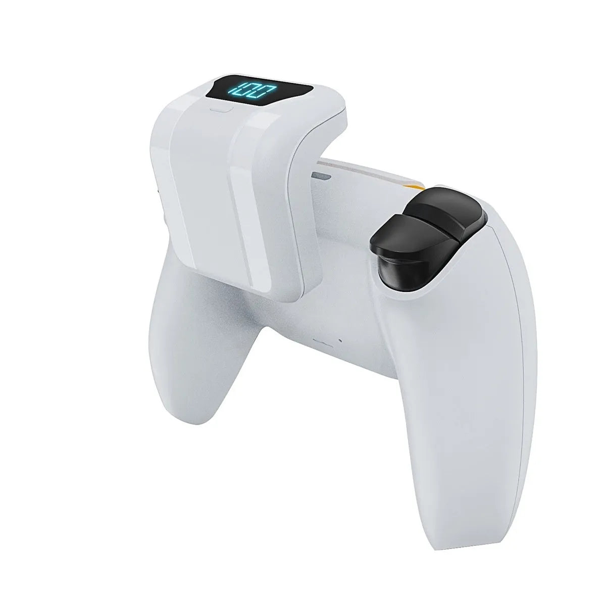 White PS5 controller battery pack 1500mAh with LED display and outer hanging bag
