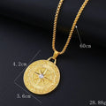 Gold-coloured geometric zircon necklace with alloy pendant on model
