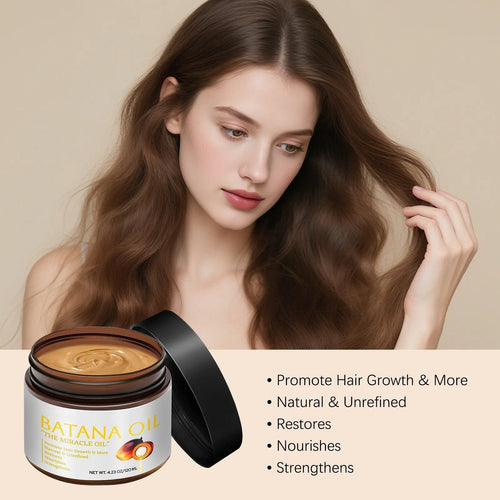 Batana Hair Mask 120ml jar with herbal fragrance for frizzy hair improvement