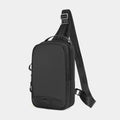 Casual black TPU camouflage chest bag with a single shoulder strap and soft handle.