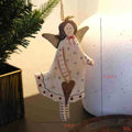 Hand-painted wooden door plate pendant with American country style decoration showing letter customisation option