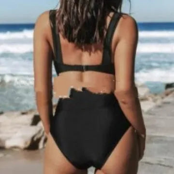 Women's solid colour polyester bikini set in slim fit design showing available colour options