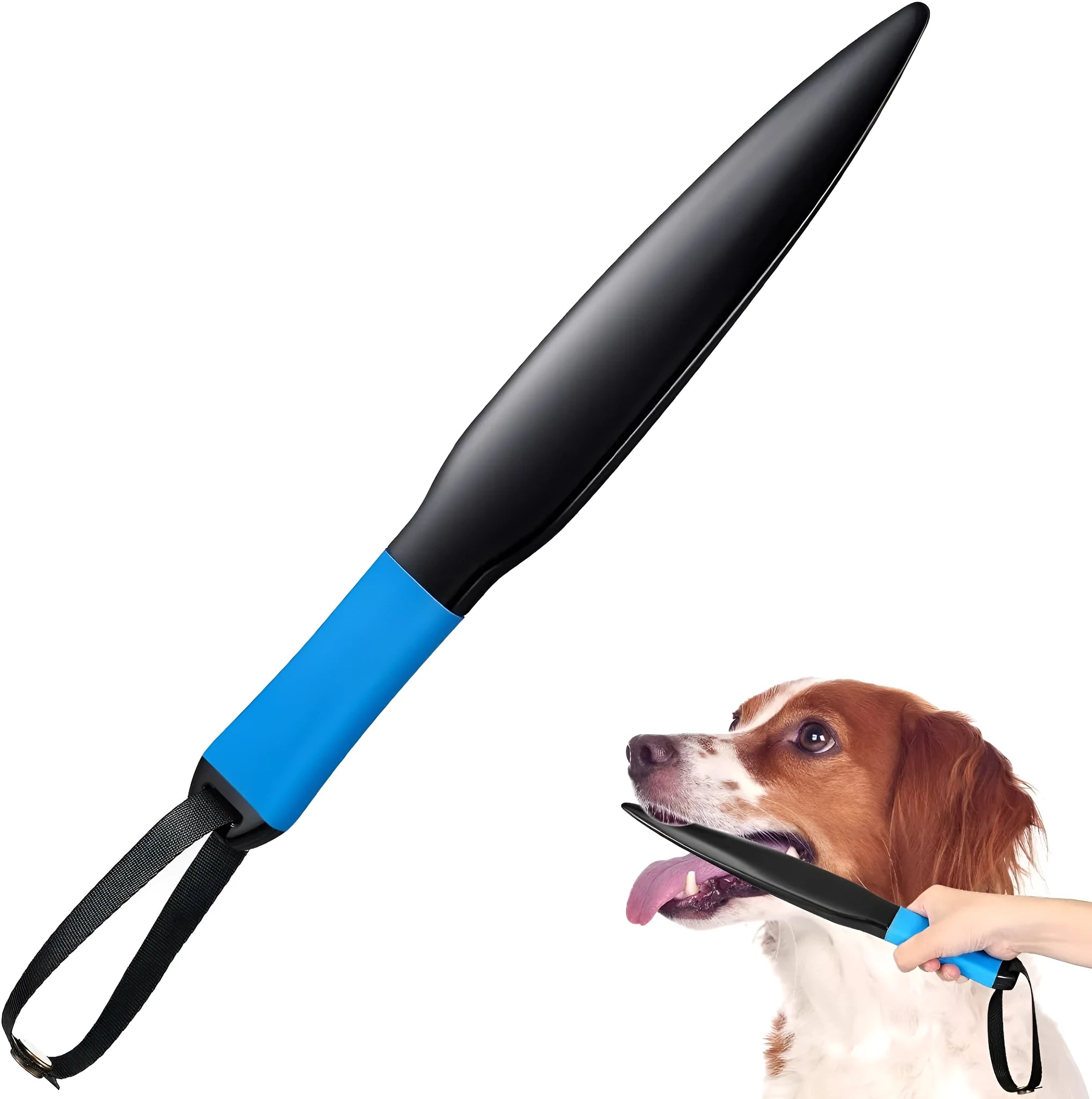 Blue handled nylon dog break stick for training small and medium dogs