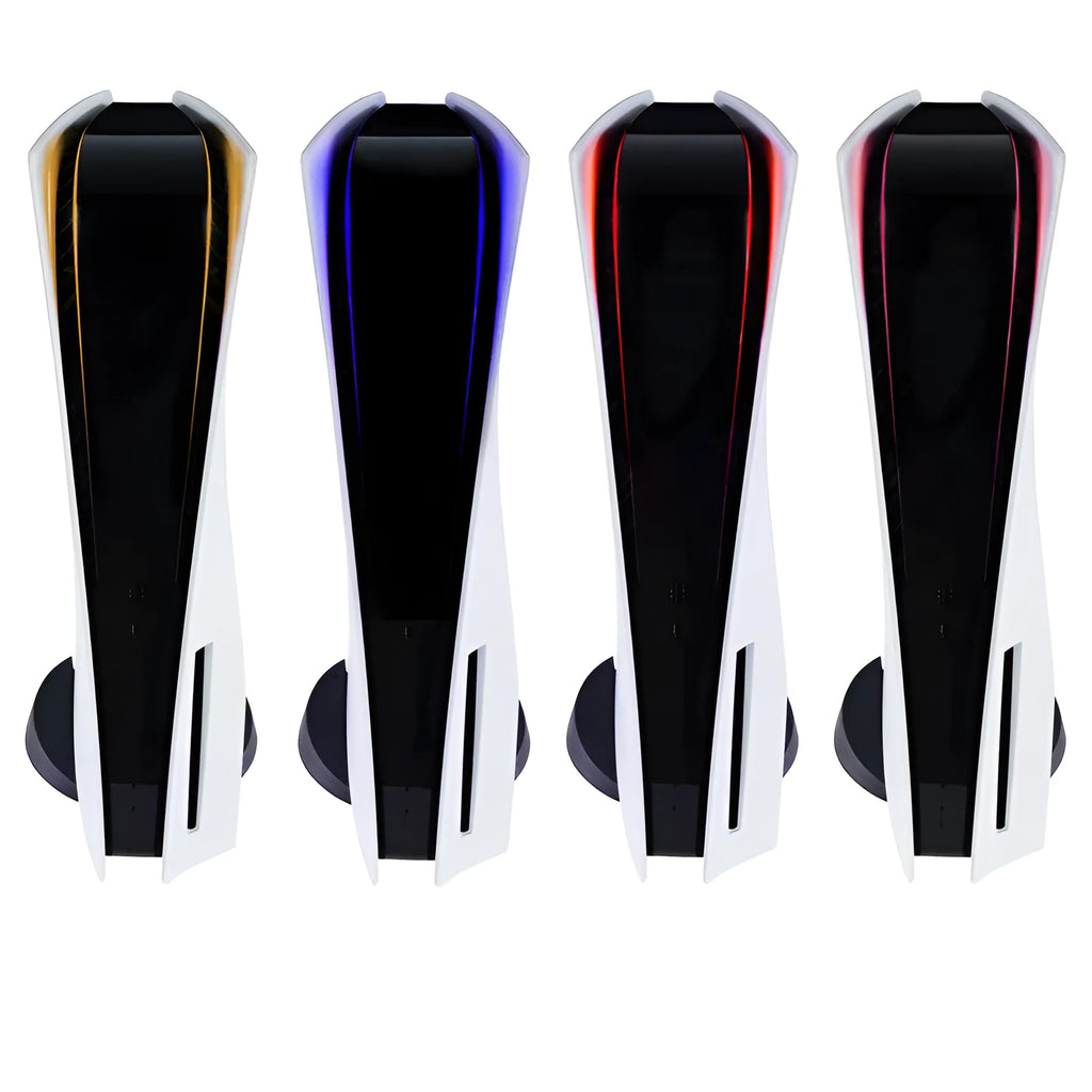 PS5 LED light bar sticker with carbon fibre pattern in choice of pink, red, gold, or blue colours