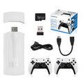 M8 PULS 4K TV game console with dual controllers, ABS plastic, nostalgic design, black colour