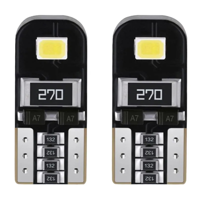 Single white LED car light bulb T10 W5W 2W 6500K waterproof circuit board construction