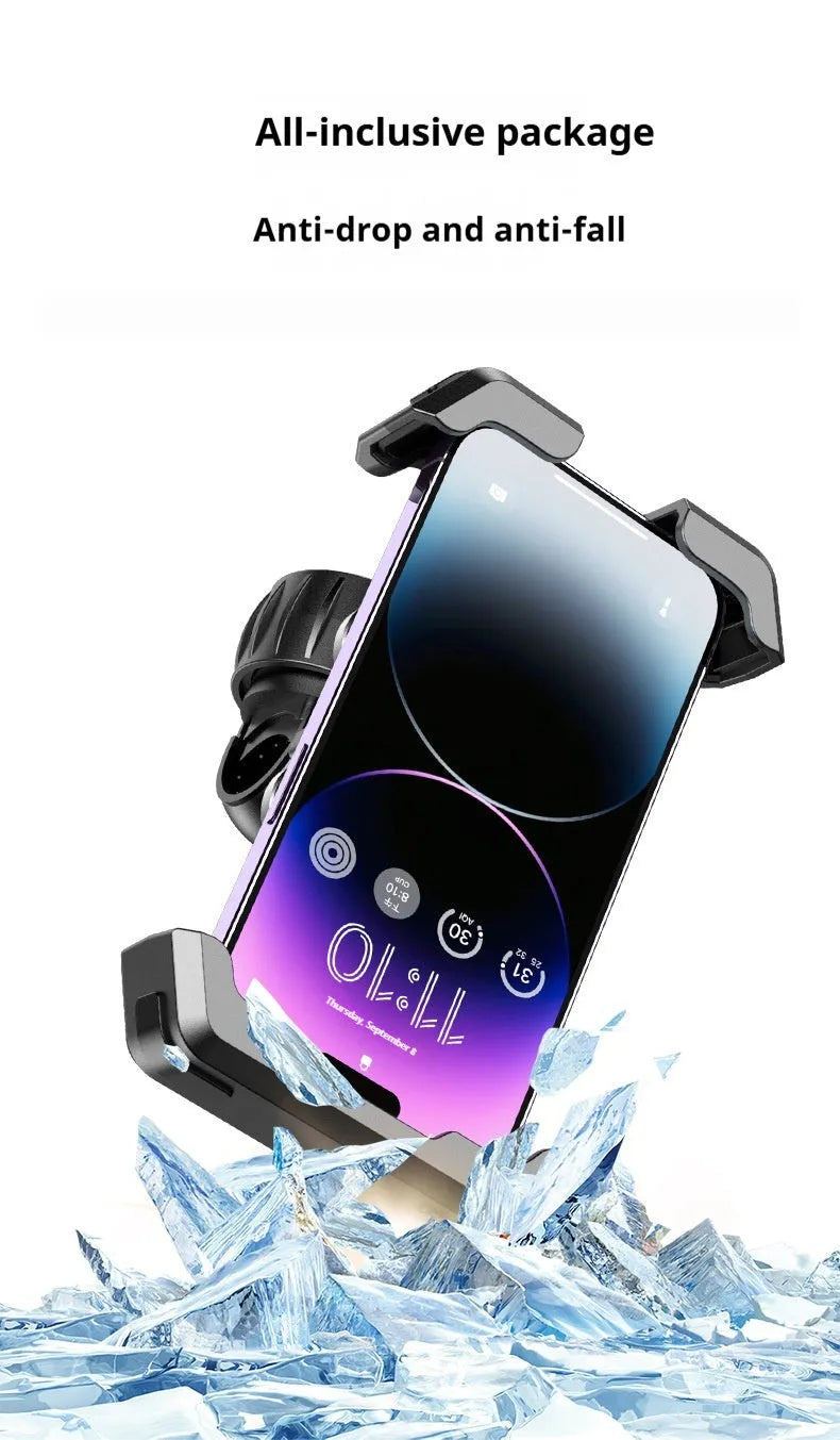 Black ABS plastic bicycle handlebar mount for mobile phone navigation.