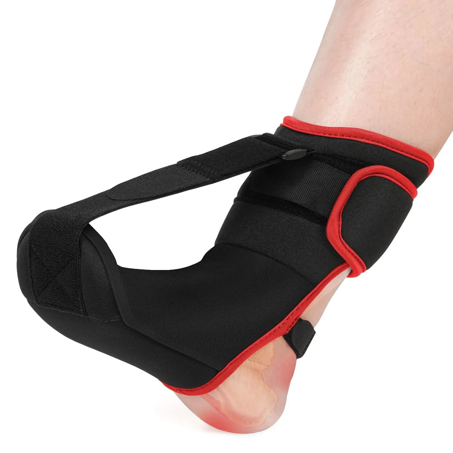 Adjustable neoprene foot drooping stretch strap night splint in black and grey for unisex use
