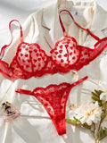 Women's romantic multi-colour mesh suit set with trousers in black and red colour options