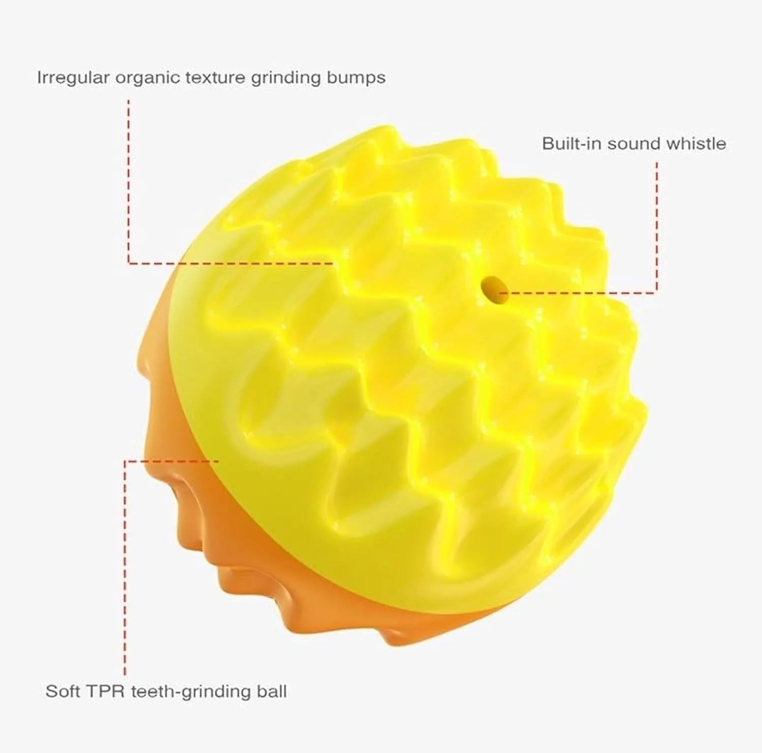 Blue squeaky dog ball toy with spiky texture for dental cleaning and water play