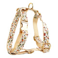 White flower pet dog collar suit set with cloth vest, bow, leash, and poop bag for small dogs.
