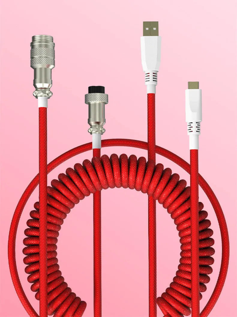 USB Type-C detachable mechanical keyboard cable with 2m copper wire in multiple colour options