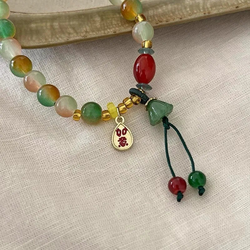 M990 Lotus Ruyi bracelet with lotus decoration and mixed materials