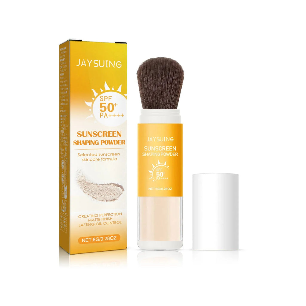 8g container of translucent loose setting powder with silica for oil control.