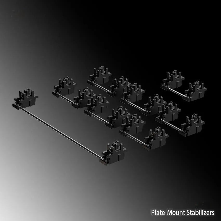 Black and milky white mechanical keyboard satellite shafts with 6.25U and 7U sizing options