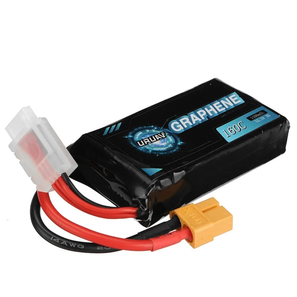 RC 2S lithium battery for model cars and ships measuring 15x36x70mm with 7.4V voltage and 1200mAh capacity
