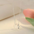 925 silver tulip white jade peace buckle necklace with cross chain on woman