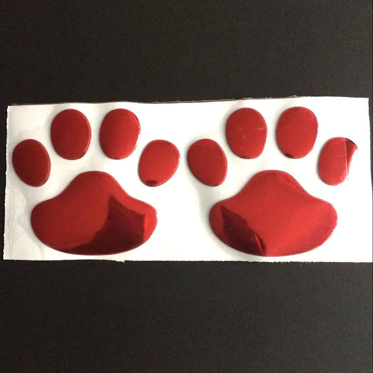 PVC car bumper sticker with footprints pattern and hand-shaped brush design measuring 7cm length