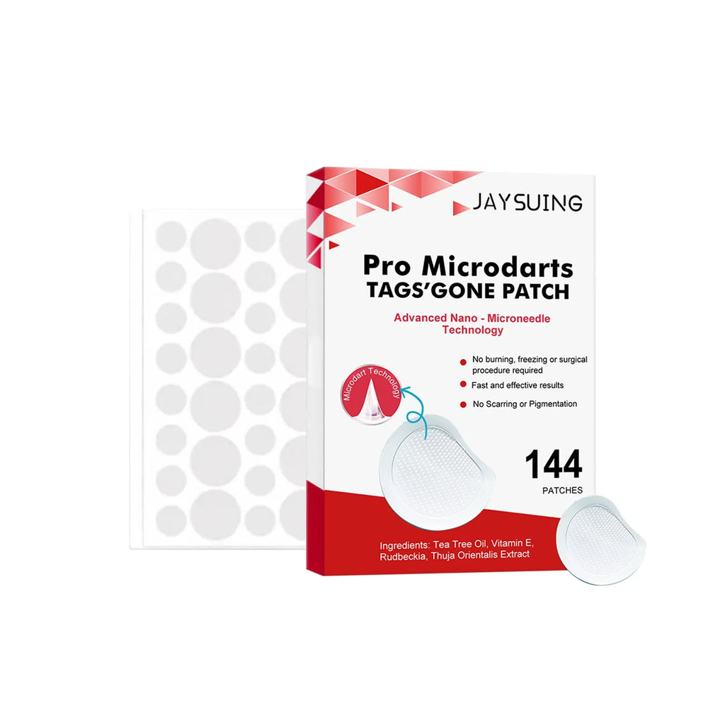 Micro needle wart removal care patches in 144 pack with tea tree oil and vitamin E formulation