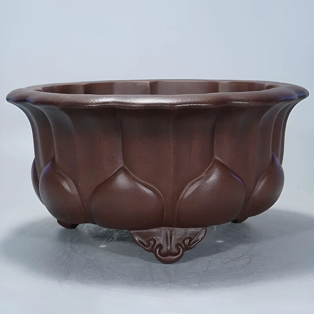 Purple red mud antique succulent bonsai flower pot measuring 37x37x20cm.