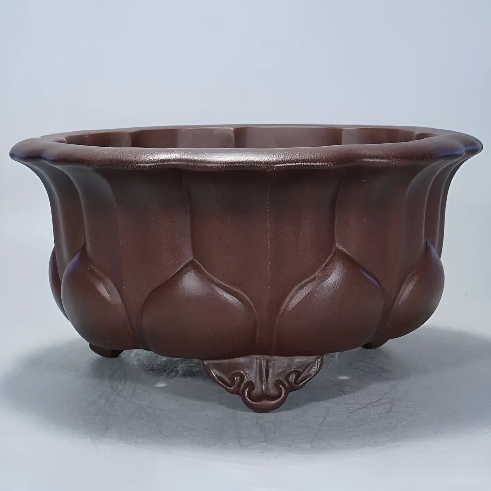 Purple red mud antique succulent bonsai flower pot measuring 37x37x20cm.