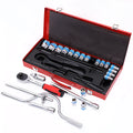 24-piece curved bow car repair wrench set with chrome vanadium steel tools in storage case