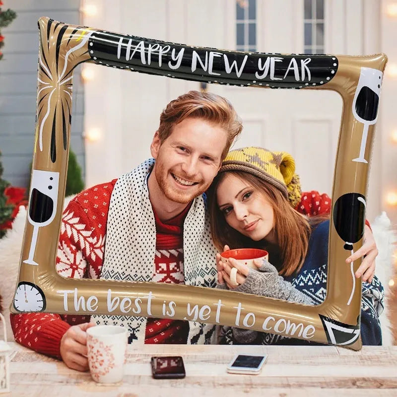 Christmas inflatable photo frame PVC holiday photography prop for festive events