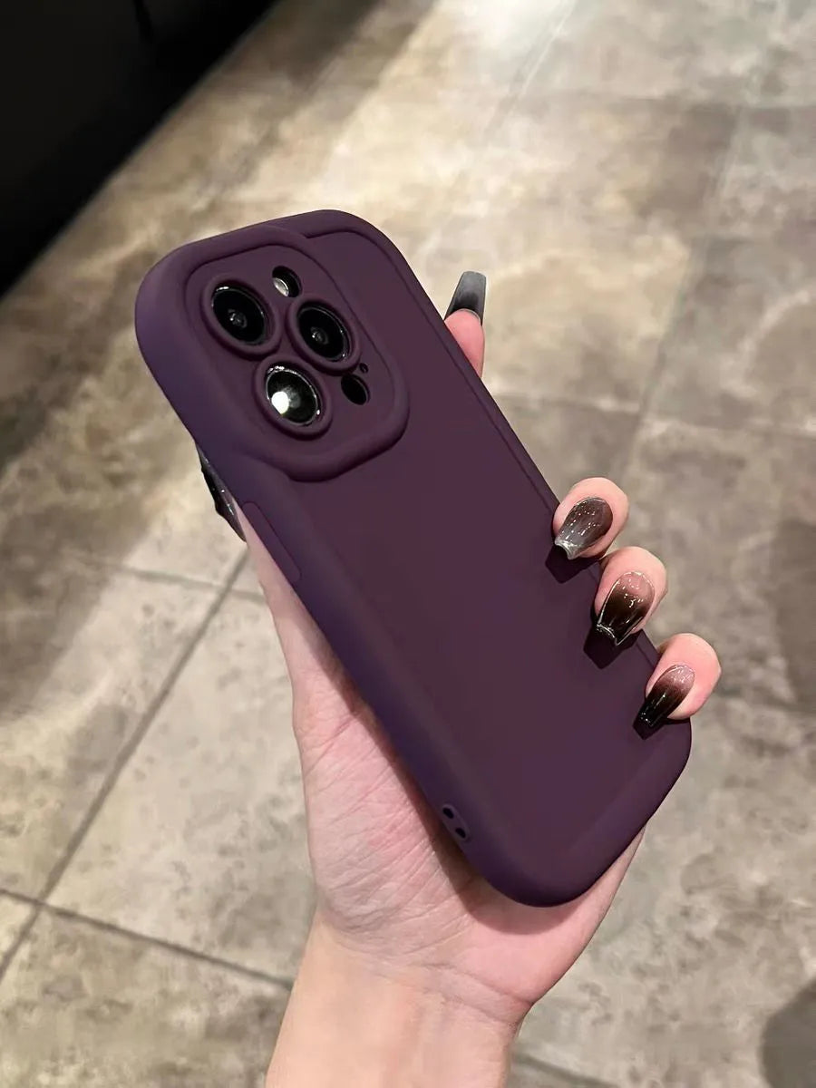 TPU anti drop phone case for iPhone with frosted finish available in multiple colours including cream and dark brown