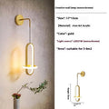 Nordic-style wall-mounted bedside lamp with iron shade in gold or black finish
